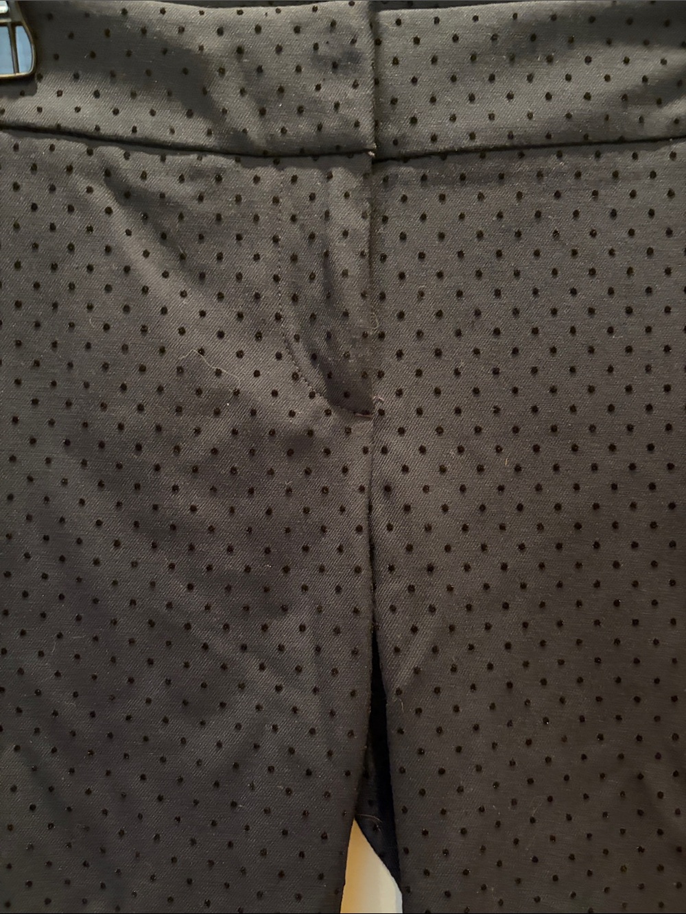 LOFT Navy Petite Marisa Skinny Ankle Trousers with Black Velvet Polka Dots